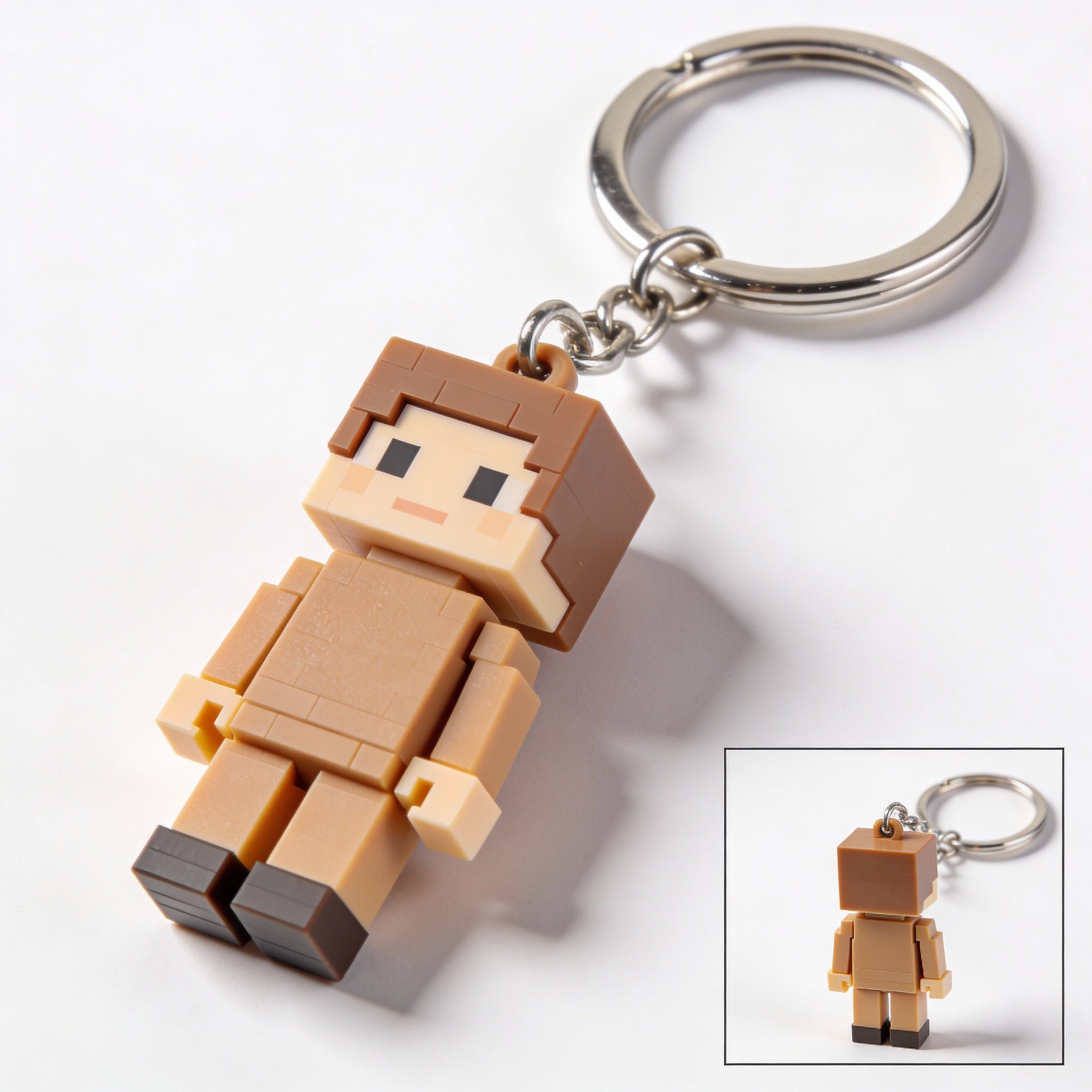Pixel Block Avatar Keychain – Matte Finish